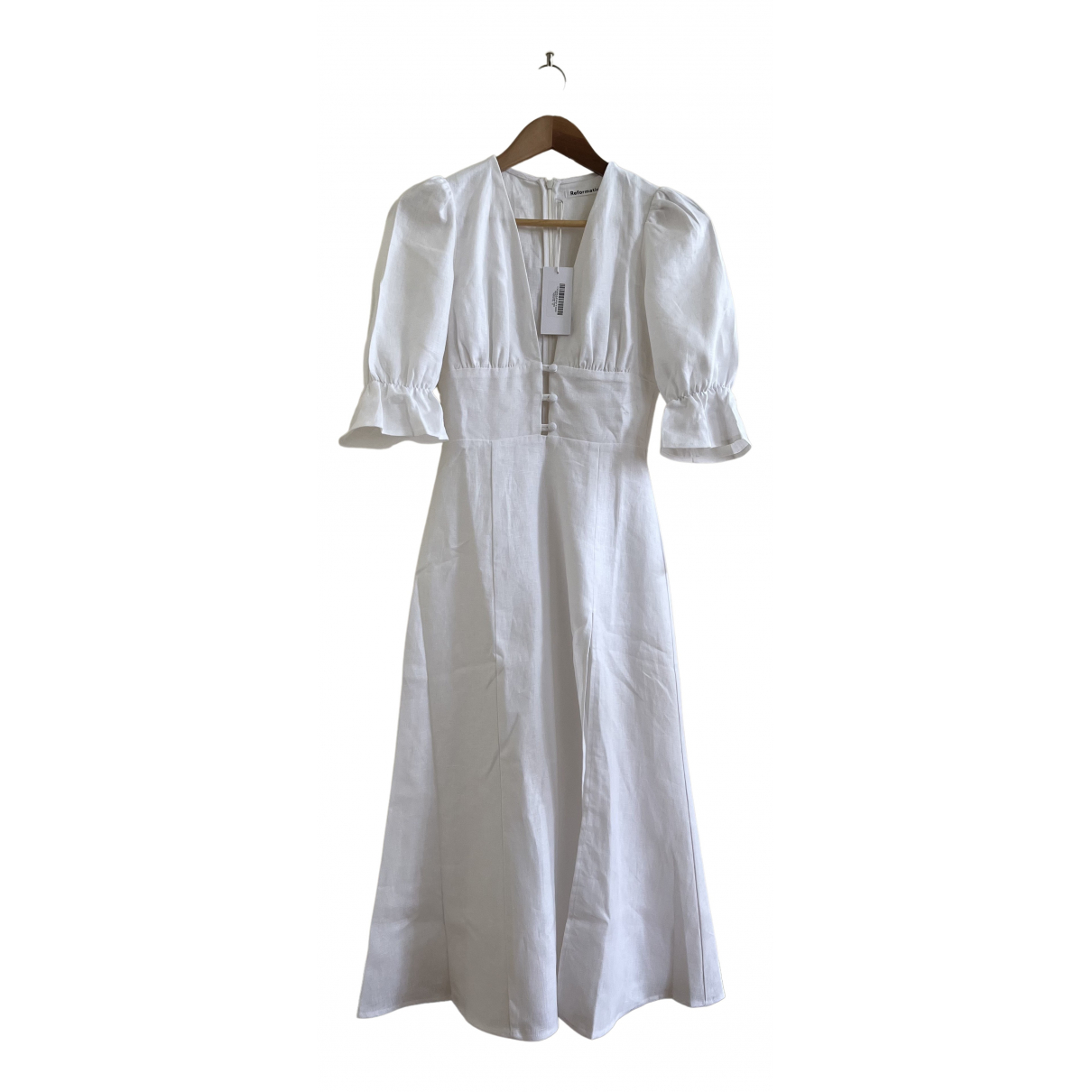 Linen maxi dress Reformation White size 